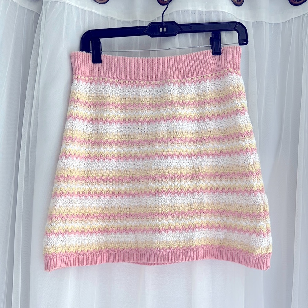 Multicolor knit skirt